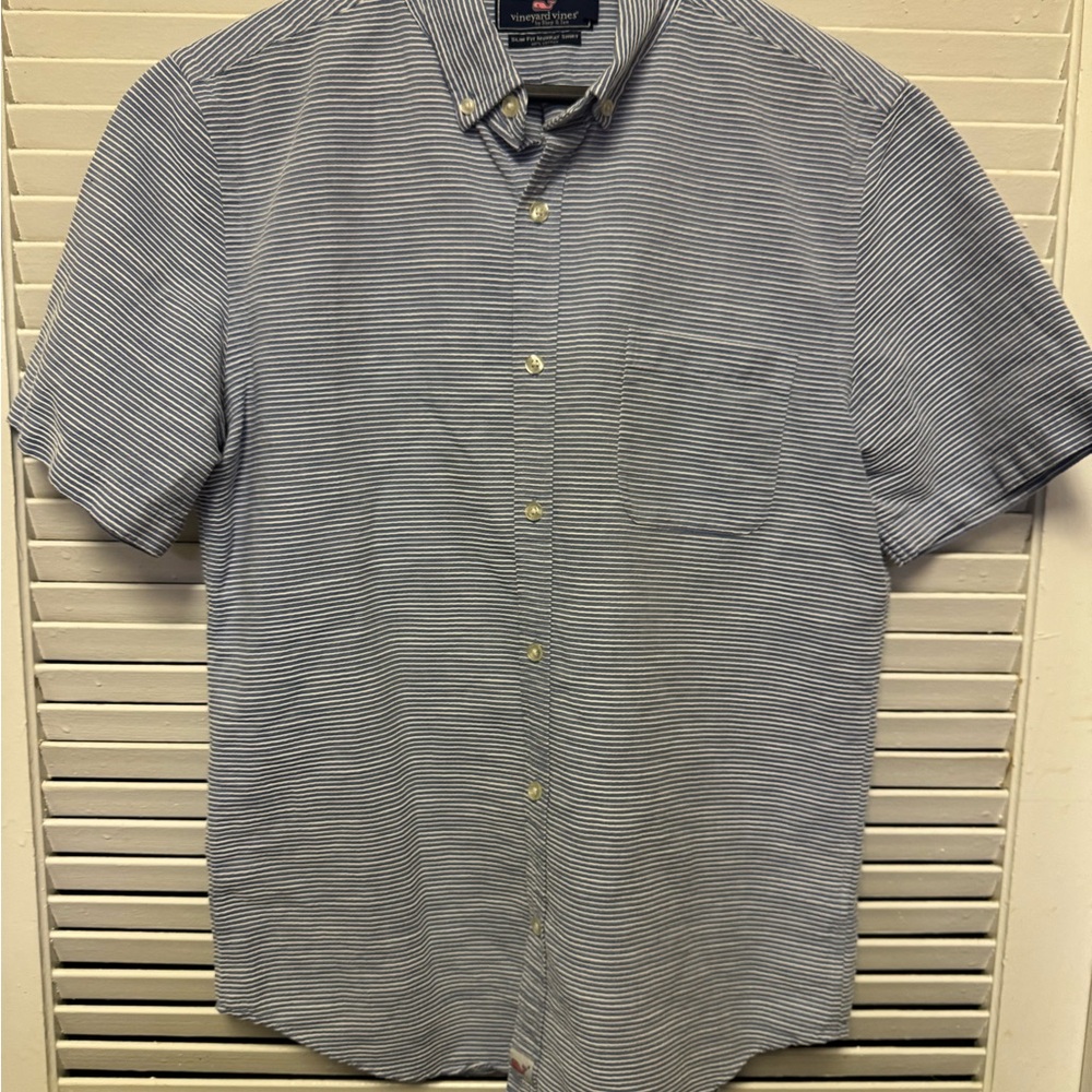Vineyard Vines Medium Slim Fit Murray Shirt Blue White Preppy